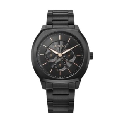 Titan Regalia Arc 90213NM01 Black Dial Stainless Steel Strap Analog Men Watch